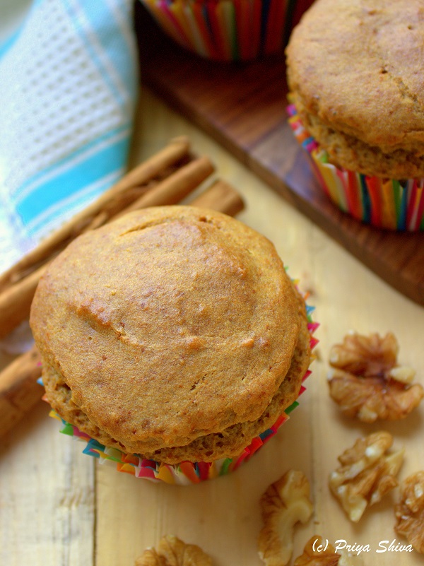 5 Indian style Vegan Recipes Created By Award Winning Priya Shiva-vegan cucumber banana muffin