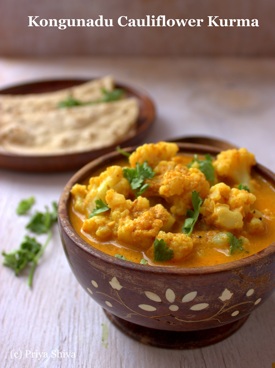 5 Indian style Vegan Recipes Created By Award Winning Priya Shiva-Kongunadu Cauliflower Kurma