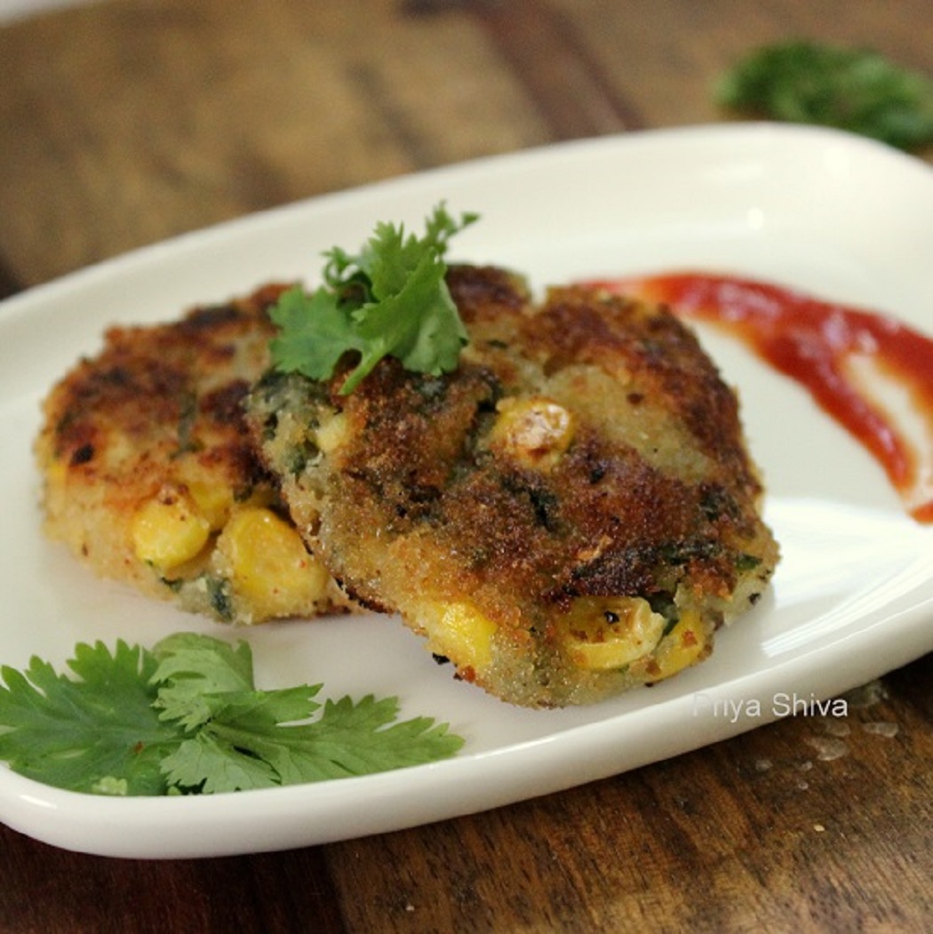 Spinach cutlet, Corn cutlet, cutlet recipe