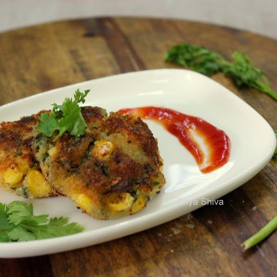 Spinach cutlet, Corn cutlet, cutlet recipe