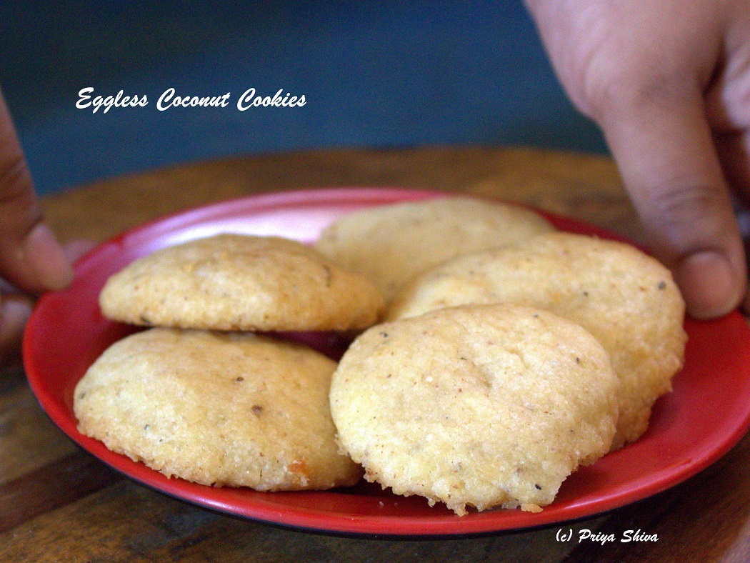 Eggless Coconut Cookies Priya Kitchenette