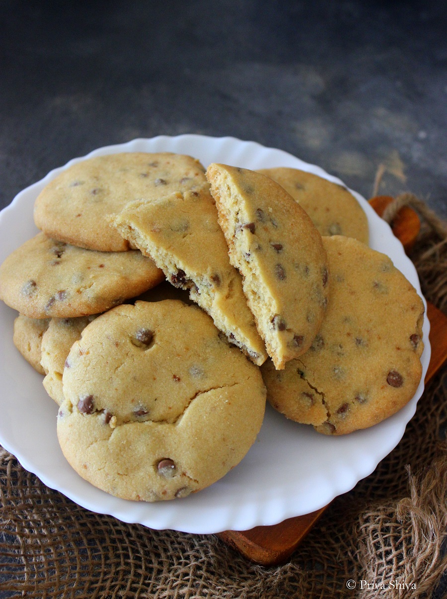 eggless chocolate chip cookies recipe