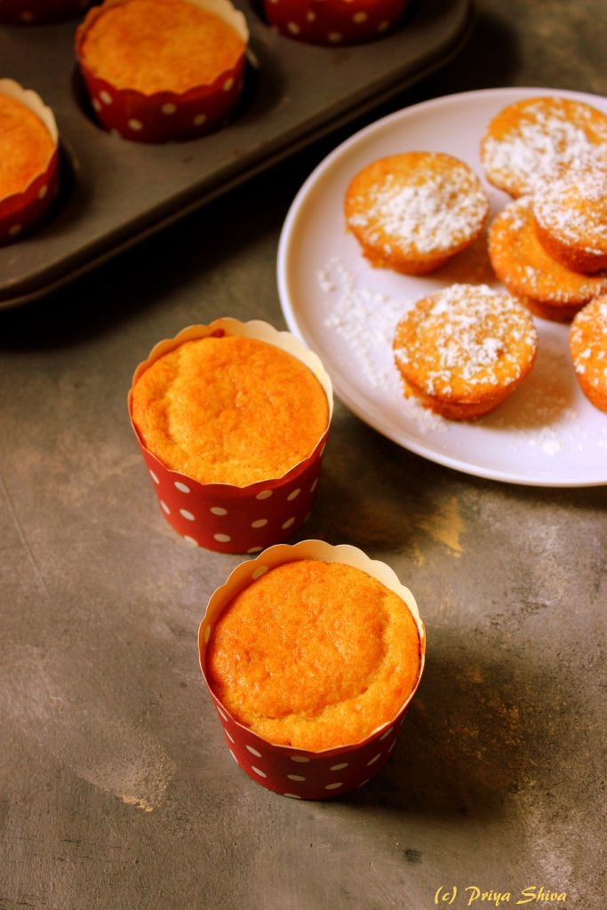 eggless whole wheat orange cupcake recipe