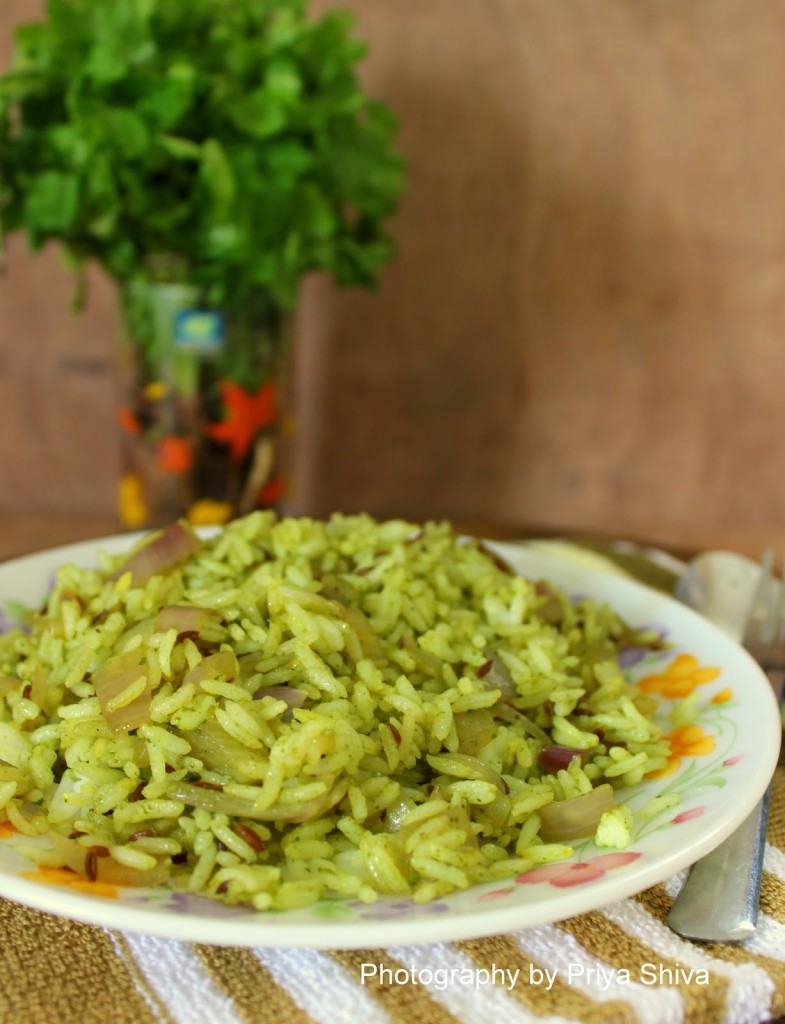 rice, recipe, kothamalli rice