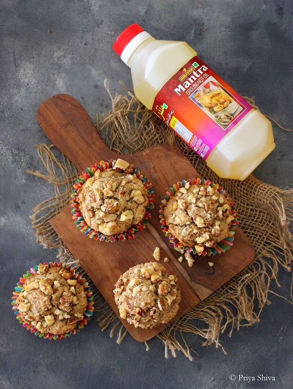 vegan banana muffins with idhayam mantra groundnut oil