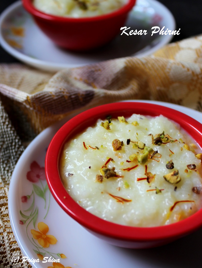 Kesar Phirni Recipe / Shahi Phirni - PRIYA KITCHENETTE