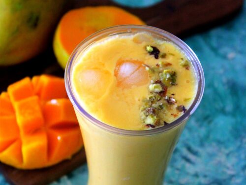 Indian Mango Lassi recipe ( Restaurant Style ) - Sandhya's Kitchen