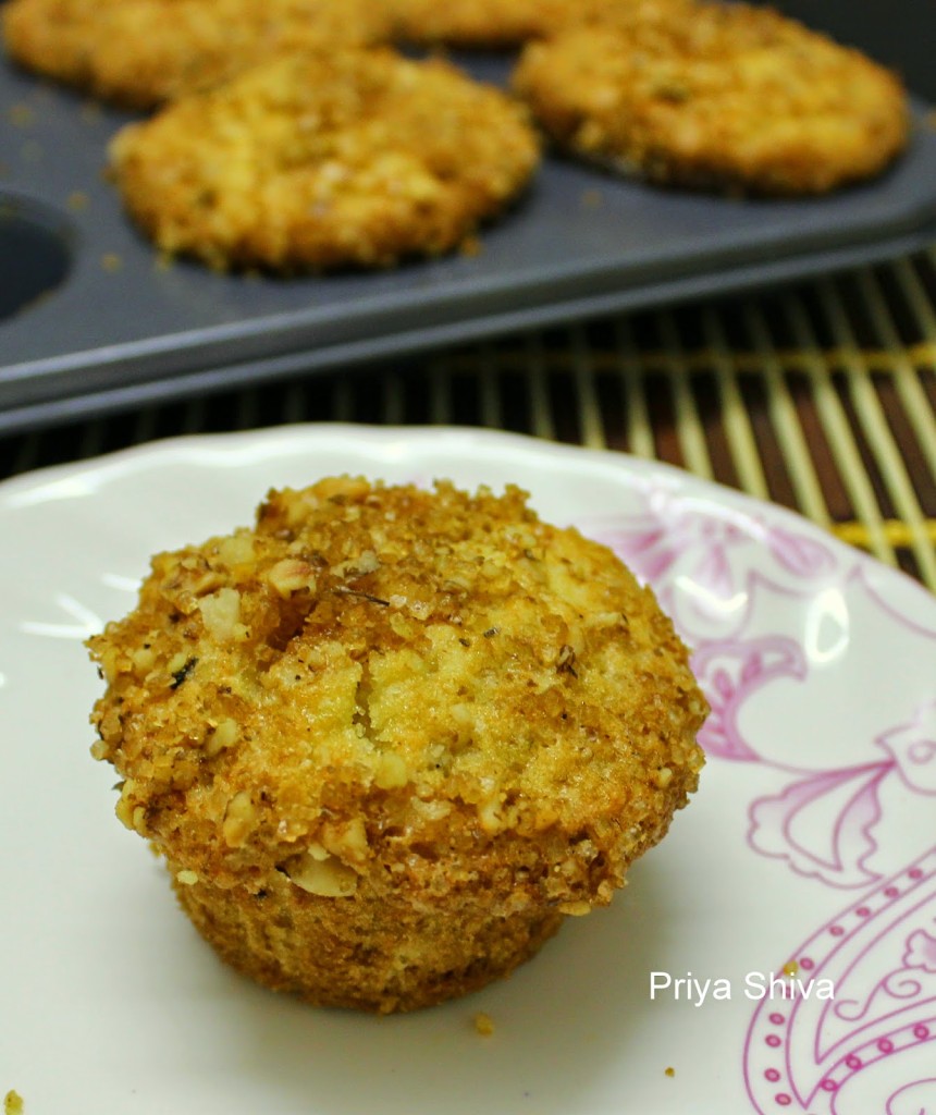 muffin, baking, eggless, snack, recipe, Apple Cherry Streusal Muffin