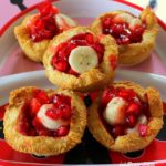 baked bread jam fruit cups