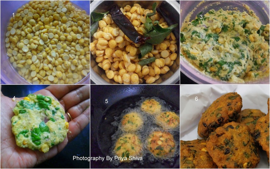 Keerai Vadai / Spinach Vada - PRIYA KITCHENETTE