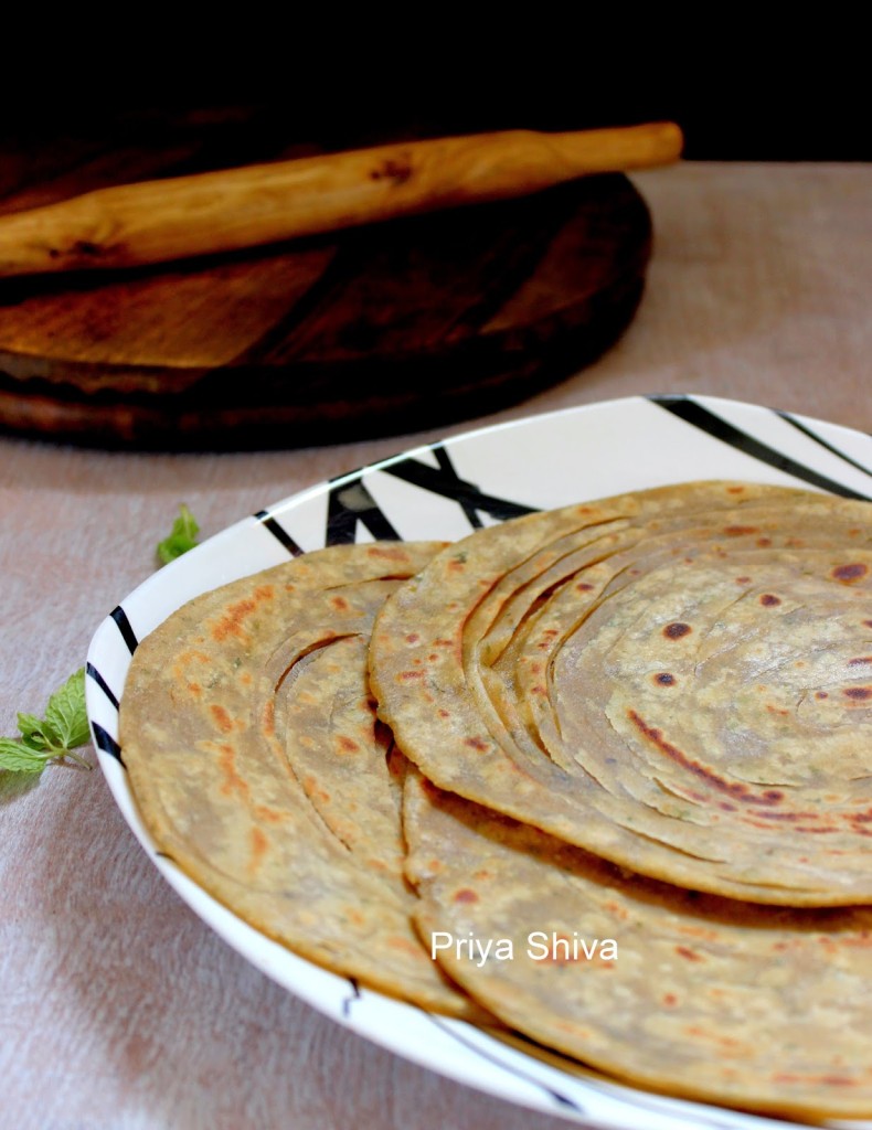 lacha paratha, lachhedaar paratha, parantha, layered paratha, Indian flat bread