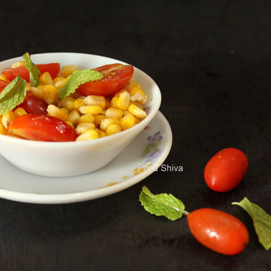 corn salad, cherry tomato salad