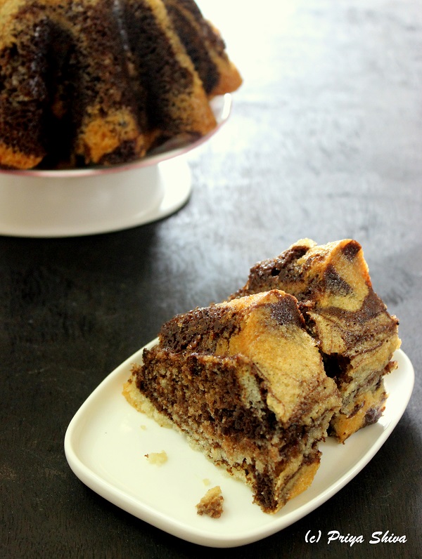 eggless chocolate marble bundt cake