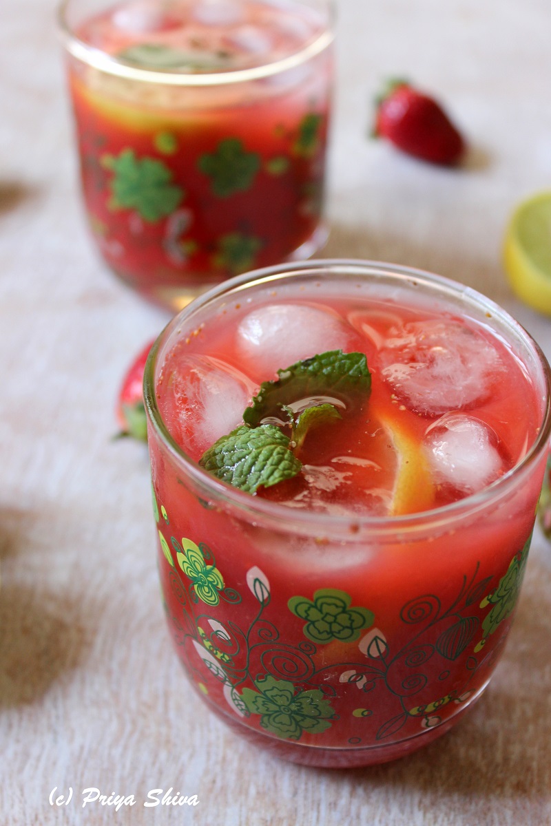 Strawberry green tea Cocktail