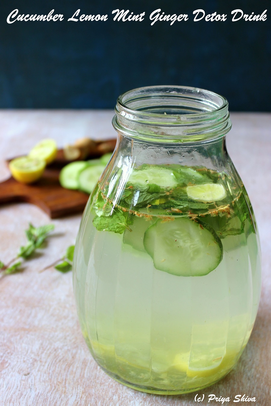 Refreshing Detox Water with Cucumber, Citrus, and Ginger