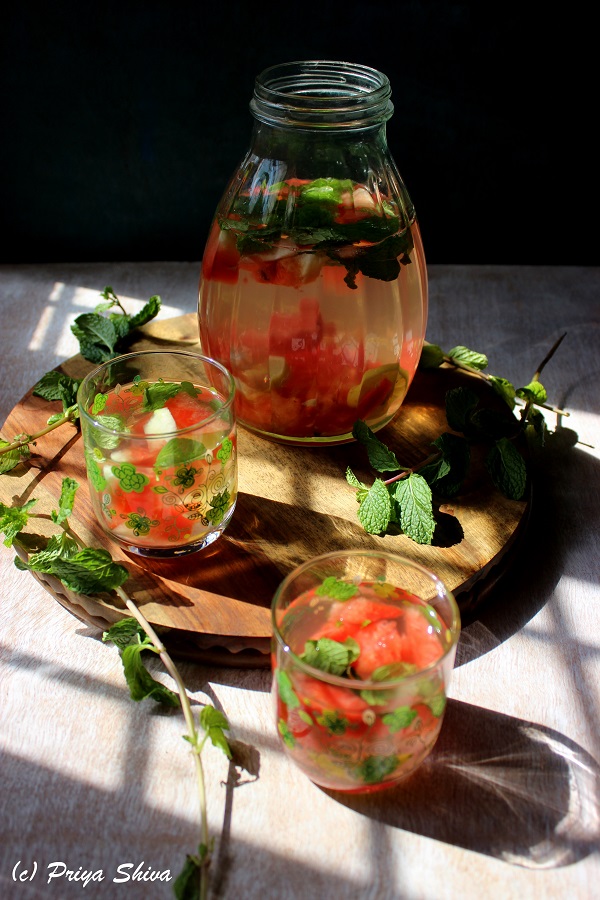 Watermelon green tea detox drink recipe