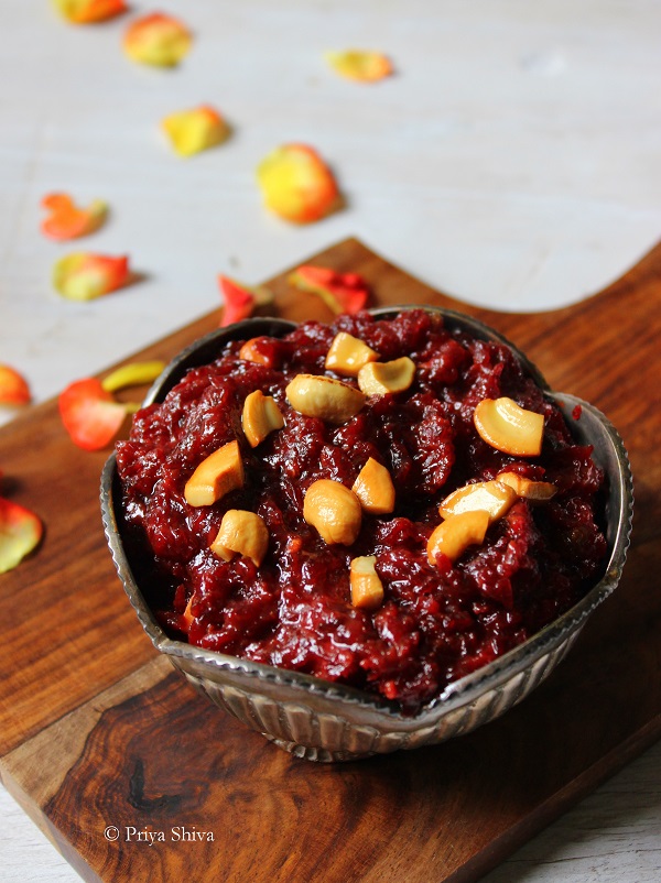 beetroot pudding, beetroot halwa