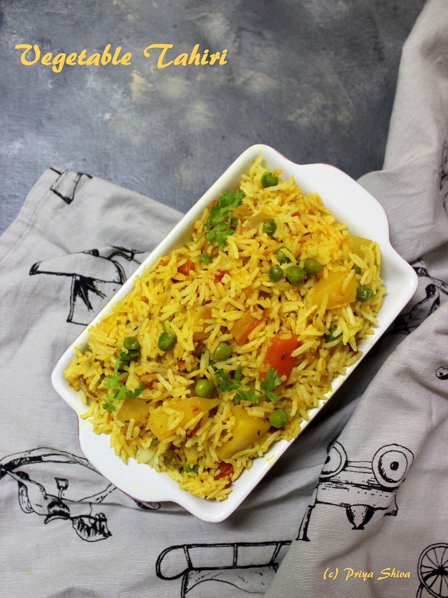 vegetable Tahiri, tehri, rice, biryani, pilaf, pulav