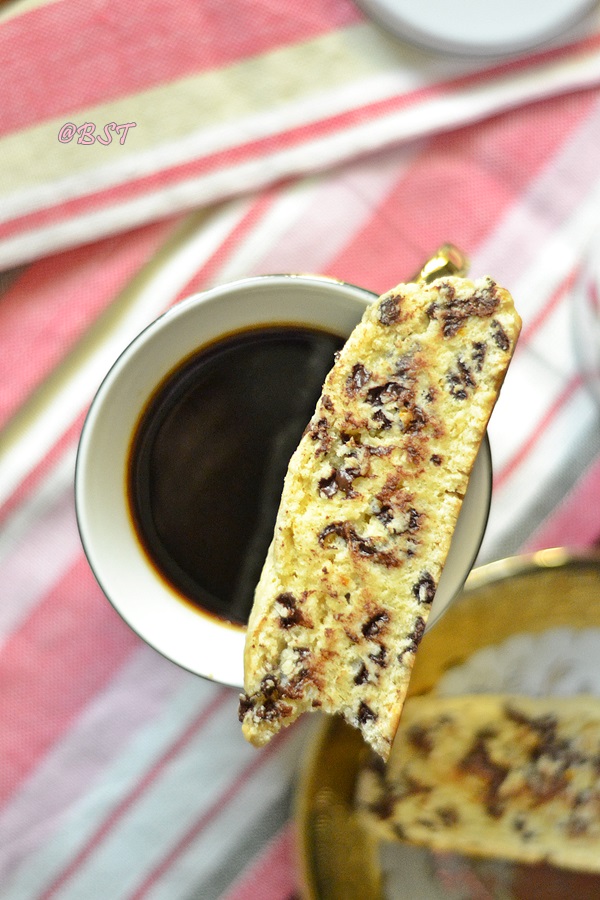 eggless Orange Chocochip Biscotti recipe