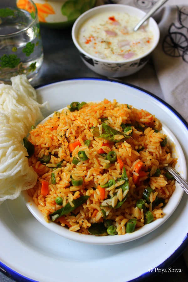 Avakai Oorugai Sadam - Pickled Vegetable Rice