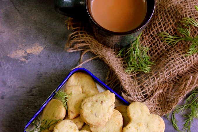 eggless dill leaves masala cookies
