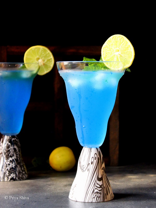 Blue Lagoon Cocktail in Nani Firangi Glass