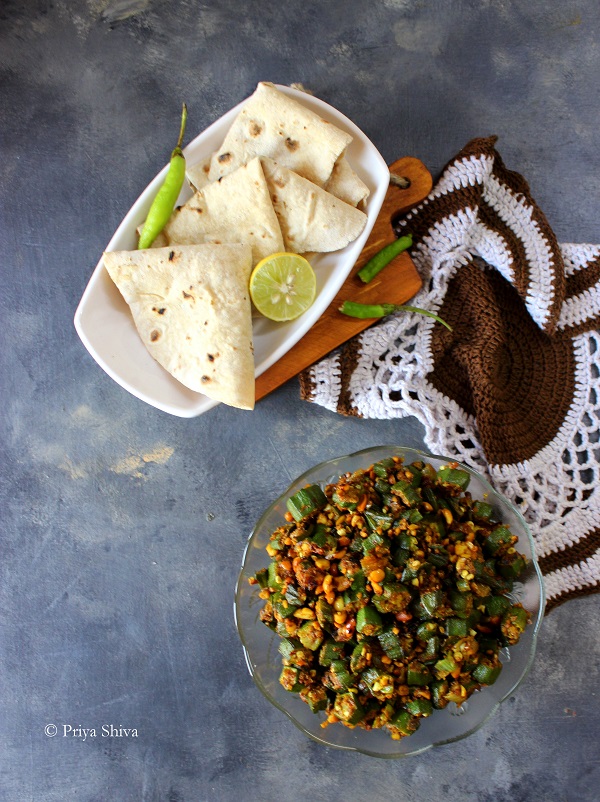 Moongphali Bhindi - Peanut Okra Fry recipe